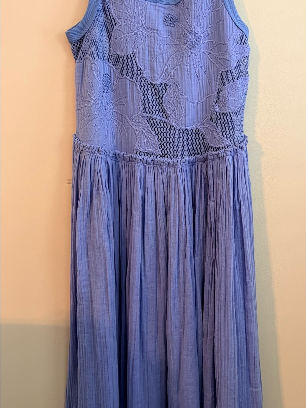 Free People Periwinkle Blue Maxi Dress with Crochet Bodice - Picture 4 of 4
